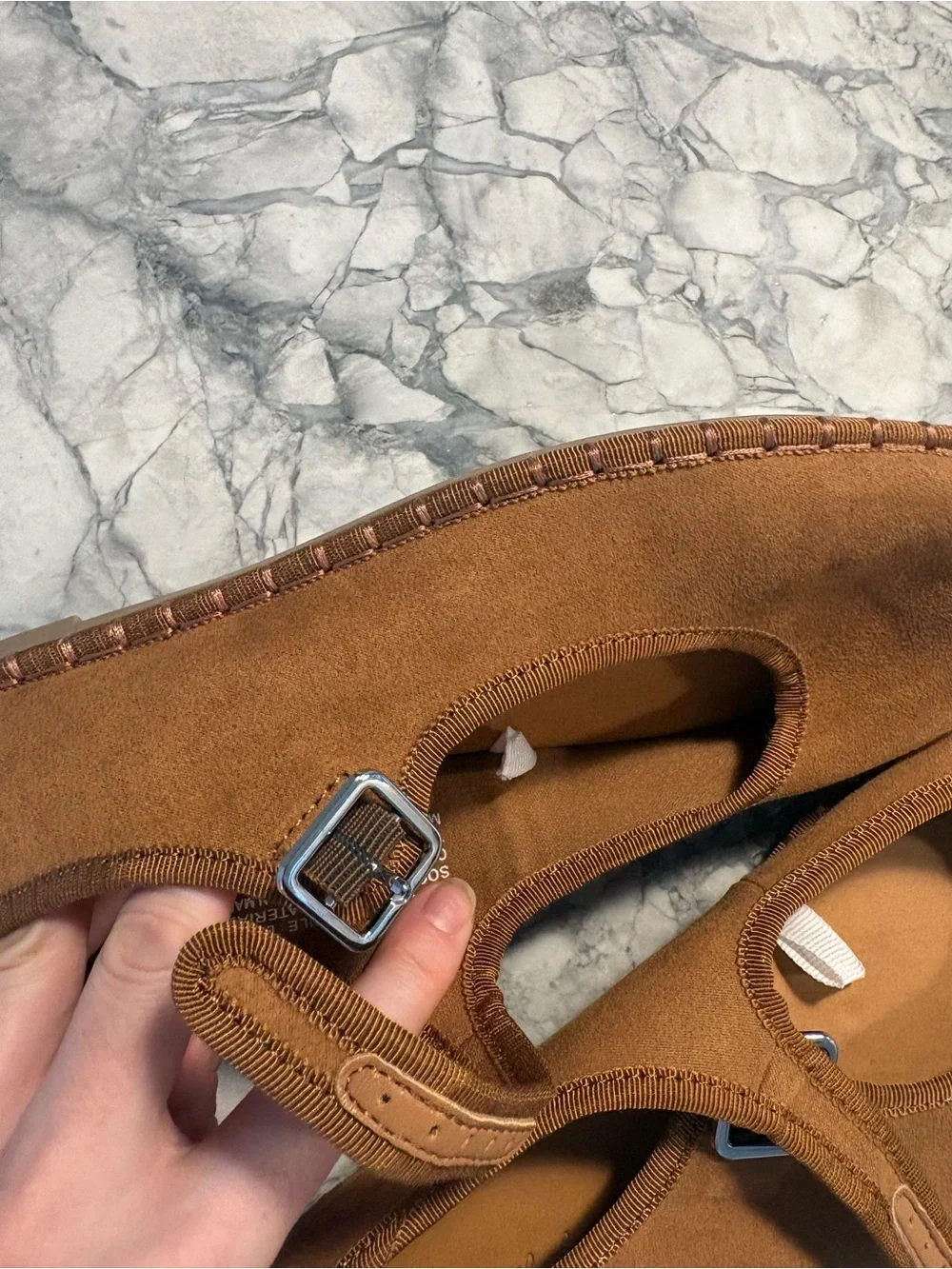 New Target Women's Suede Mary Jane Flats in Brown